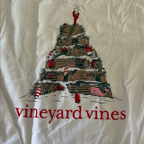 NWT Rare Mens medium Christmas vineyard vines white pit 21 length 28.5 - Picture 5 of 5